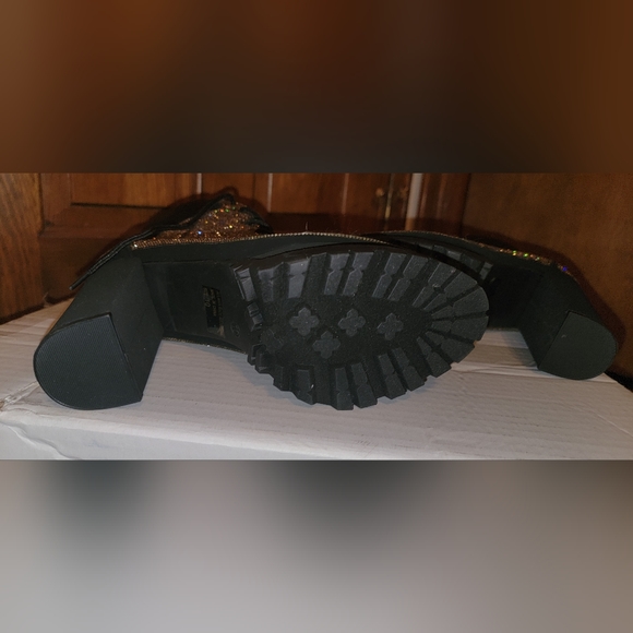 Rhinestone Chunky Heel Ankle Boots NWOT - Picture 4 of 5